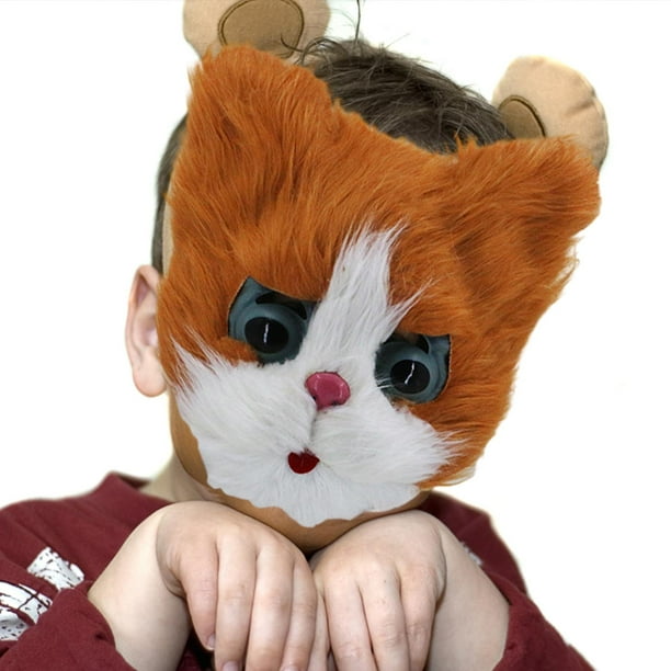 Plush cat head Cute kitty latex costume cosplay Halloween Yellow Walmart