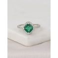 thumbnail image 2 of 2.25 Ct Cushion Cut Emerald Gemstone with Natural Diamond Beautiful Anniversary Ring for Women Solid 14K White Gold Size 10 by Diamond-Capitals, 2 of 6