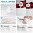 thumbnail image 3 of No Hook Shower Curtain with Built-in Rings - Snowman Friends Christmas Washable Waterproof Fabric Bathroom Curtains for Hotel,Rentals, 72 X 84 Inch Extra Long , Red Black Check Plaid Snowfalke, 3 of 9