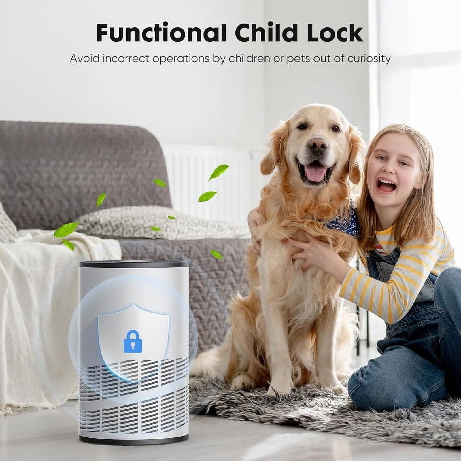 TINKLE WELL Home Air Purifier Filters, 3-in-1 Filter, True H13 HEPA Cleaner, 1200 ft² Coverage, Quiet Sleep Mode, Eliminates Odors, Smoke, Dust & Pet Dander, Ideal for Large Rooms