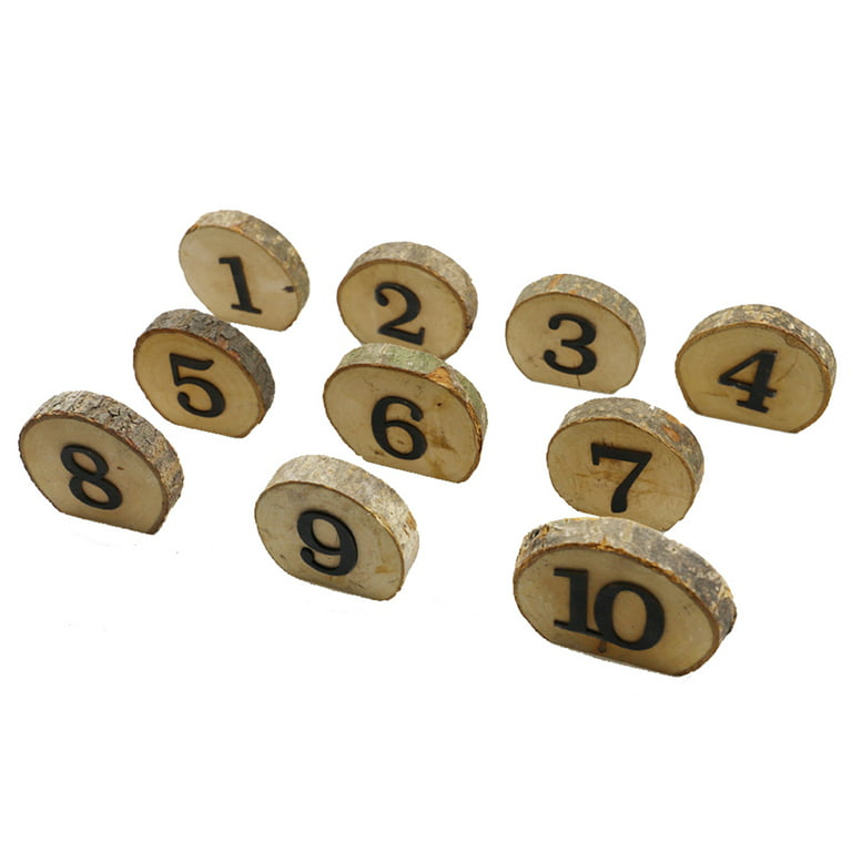 10CM Wood Numbers Thicken DIY Digit Date Art Craft Free Standing White Red  Wedding Birthday Party