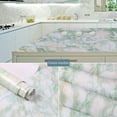 thumbnail image 4 of Marble Contact Paper Marble Wallpaper Glossy Peel and Stick Marble Countertops Contact Paper, for Kitchen Cabinets Bathroom Walls (Green Marble, 23.6*39.3inch), 4 of 8