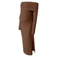 thumbnail image 3 of Modstep Sweater Dress for Women Off the Shoulder Long Sleeve Maternity Clothes with Bodycon Slit Knit Dress for Take Photos Brown S, 3 of 6