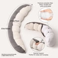 thumbnail image 3 of Almohada corporal Ailuteie Peallow Long Round para adultos de color blanco grisáceo, 3 of 7