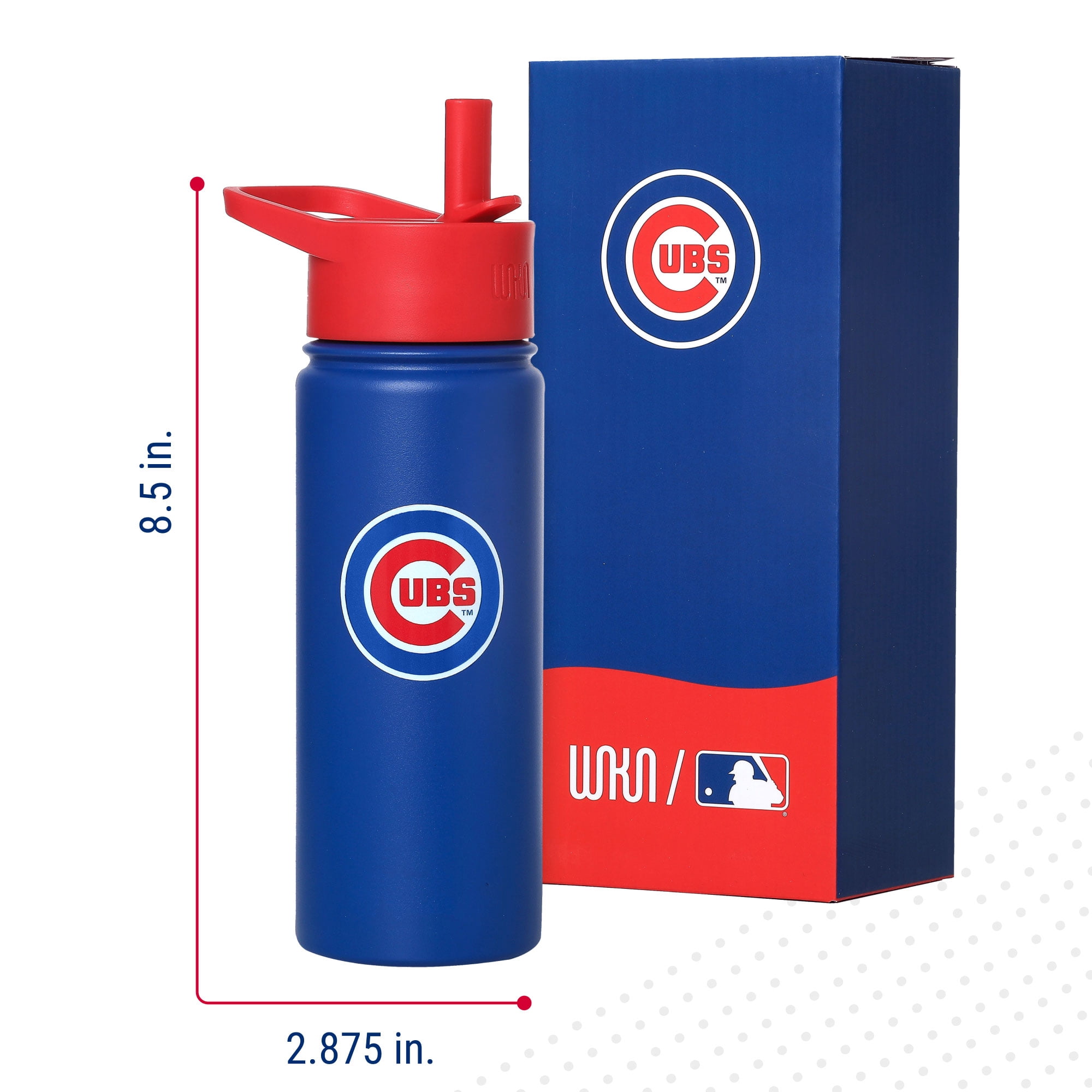 Chicago Cubs™ MLB 18 oz Insulated Steel Water Bottle with Flip-Up Straw Lid