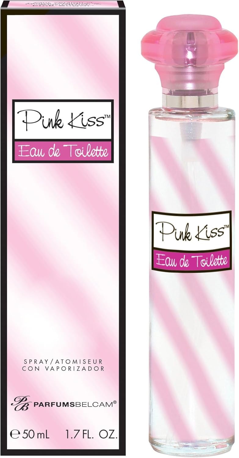 PB ParfumsBelcam Pink Kiss Eau de Toilette Spray for Women, Sweet & Playful Perfume, Light Fragrance, 1.7 fl oz