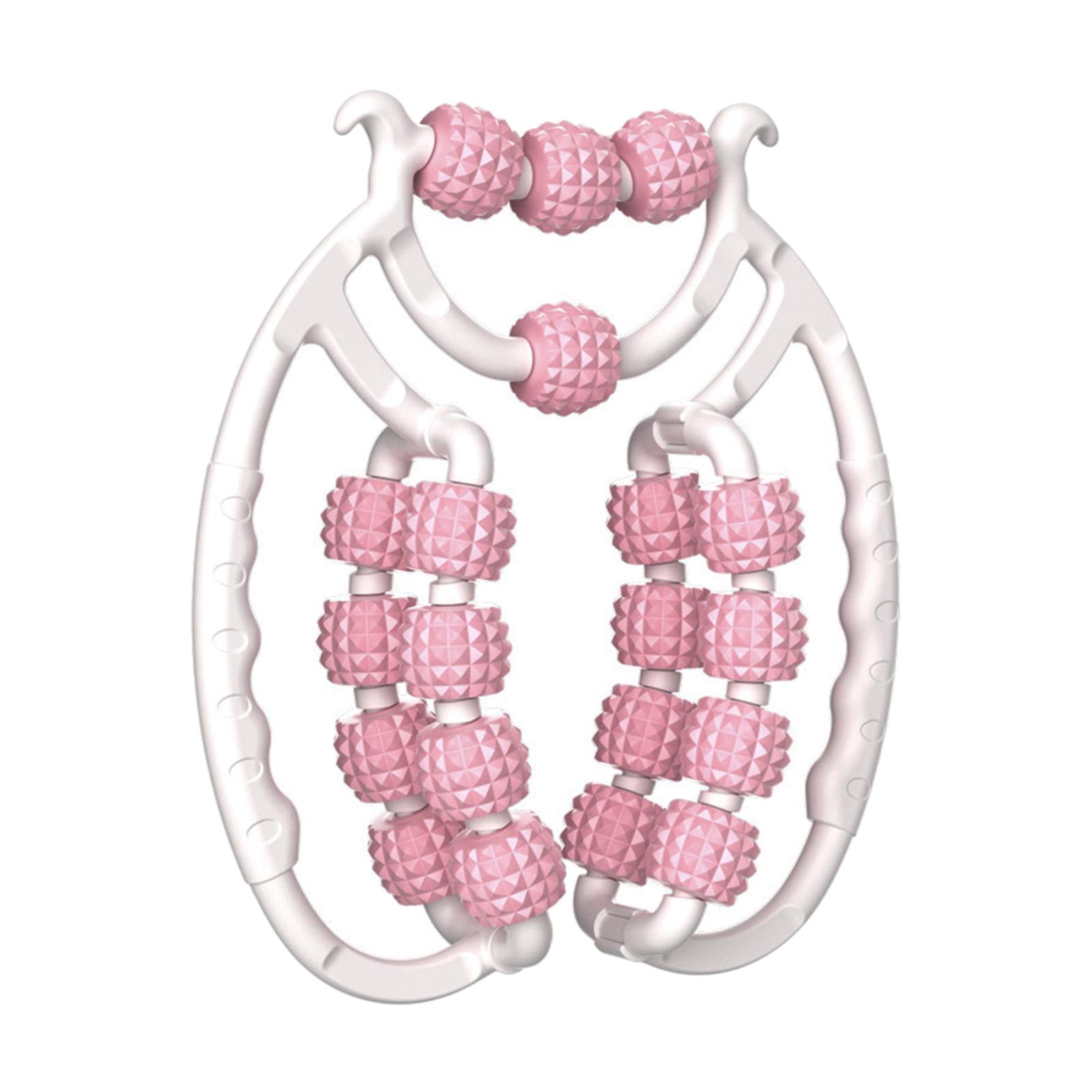 harayaa 20 Wheel Fascia Relax Roller Massage Roller Points Leg Massage for Shoulder Calf Pink