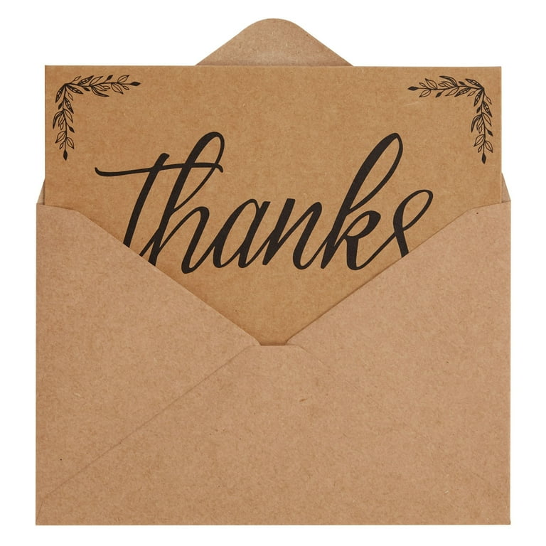 Thank you！ Walmart 36Pk Assorted Kraft Greeting Cards, 4x6in, for All