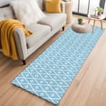 thumbnail image 2 of Minimalist Art Kitchen Runner Rug 2x6 Washable Runners for Hallway Non Slip Boho Abstract Floral Lattice Light Blue Large Area Rug Indoor Carpet for Bathroom Laundry Entryway Bedroom Living Room, 2 of 9
