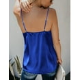 thumbnail image 2 of Ekouaer Women's Spaghetti Straps Tank Tops V Neck Satin Camisole Sleeveless Cami Soft Shirt Tops Blouse, 2 of 5