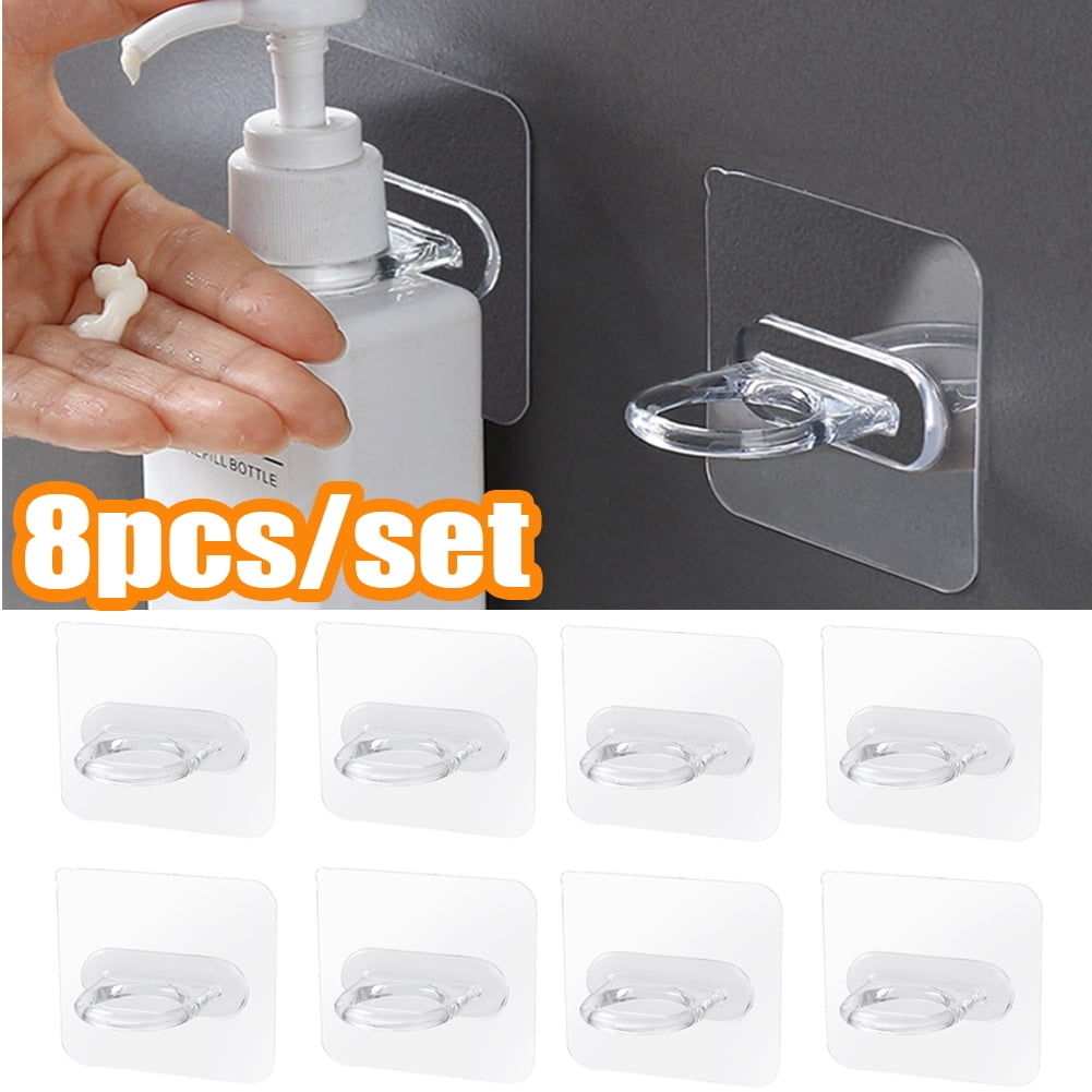 Travelwant 8 Packs Non Drilling Adhesive Shower Gel Bottle Rack Shower