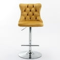 thumbnail image 2 of JHSLAJ Golden Swivel Velvet Barstools Adjusatble Seat Height from 25-33 Inch, Modern Upholstered Bar Stools with Backs Comfortable Tufted for Home Pub and Kitchen Island（Green,Set of 2）, 2 of 10