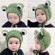 thumbnail image 4 of Gorros de punto de rana gruesa de felpa para niños, con pompón gorros de invierno, tejido de ganchillo grande para bebé, niño y niña, gorro de disfraz de Navidad, 4 of 4