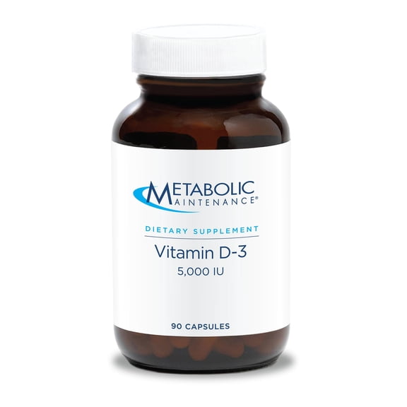 Metabolic Maintenance Vitamin D3 5000 IU - Superior Absorption Pure Vitamin D3 & Vitamin C - Extra Strength Bone, Immune, Mood   Cardiovascular Support Supplement, No Fillers (90 Softgel Capsules)