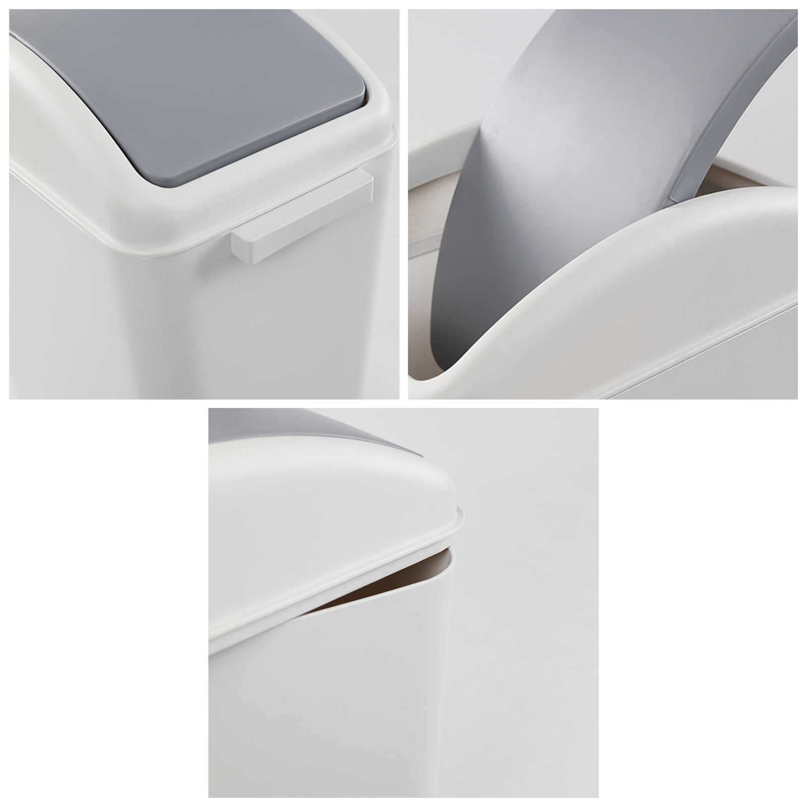 Tstorage 4.5 Gallon Plastic Trash Can with Swing Lid, Swing Top Garbage Can, 3 Packs, Gray