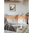 thumbnail image 3 of Waterproof Outdoor Throw Pillows with Inserts 16"x16" Set of 2,Orange Eucalyptus Leaves Soft Decorative Pillowcases for Couch Bedroom,Spring Floral Summer Botanical Pillow Covers for Sofa Living Room, 3 of 8
