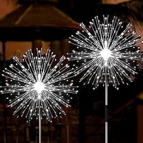 2 PCS Solar Firework Light, Outdoor Solar Garden Decorative Lights 120 LED Powered 40 Copper Wires String DIY Landscape Light for Walkway Pathway Backyard Christmas Decoration Parties (Cool White)