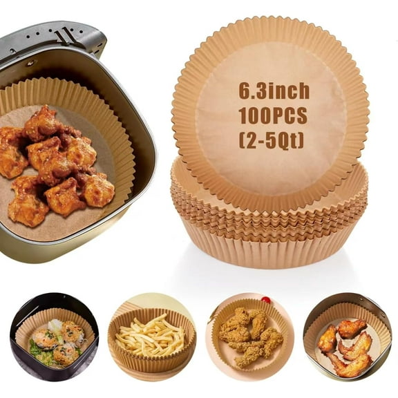 Air Fryer Paper Liners Non-stick Disposable Oil-proof Water-proof Food Grade 100 Pcs