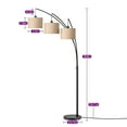 thumbnail image 6 of EDISHINE 83'' 3 Lights Floor Lamp for Living Room with Rotary Switch，Modern Arc Floor Lamps with Heavy Base,Use for Bedroom, Office, Corner, 6 of 6