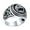 Silver-Black, variant on Mens Mens Silver Ring Vintage Style King Kong Ape Signet Gorilla Face .925 Sterling