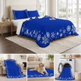 thumbnail image 6 of Quilts Full Size Bedding Set, Blue Snowflake Christmas Lightweight Quilted Comforter, Xmas Snowflake Winter Modern Art Soft Reversible Bedspread Coverlet with Pillow Covers for All Season, 78" x 90", 6 of 9