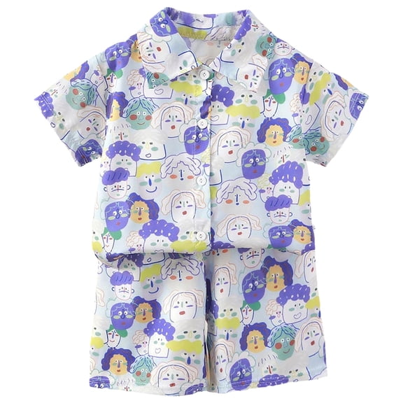 UAYOTSE Toddler boys Pajamas Set short Sleeve Pjs Baby Kids Sleepwear Cotton Summer 1-7 Years Pajamas & Dailywear Set short sleeve Pjs,Sizes 2-3 Years