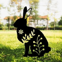 Acrylic Bunny Garden Decor, 17" Rabbit Yard Decor, Metal Yard Art Animals Garden Stakes Rabbit Silhouette, Rabbit Yard Decorations Outdoor, Bunny Garden Art for Flowerbeds Planters Patios Lawn
