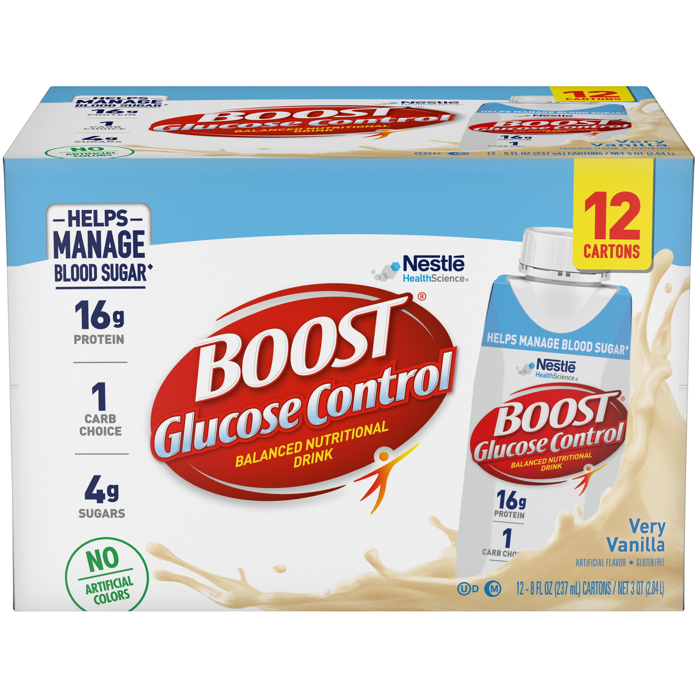 Nestlé Boost Glucose Control Very Vanilla Balanced Nutritional Drink, 8 fl oz, 12 count