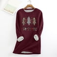 thumbnail image 1 of Chandails en Molleton Femmes Tendance Mode Féminine Noël Imprimé Manches Régulières Hiver Ample Vacances Décontracté Manches Col Rond Chemise Hauts Mignons Chandails à Capuchon pour Adolescentes en Liquidation, 1 of 5