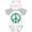 White & Heather w/ Ears, variant on Inktastic Green Symbol Peace Sign Boys or Girls Baby Bodysuit