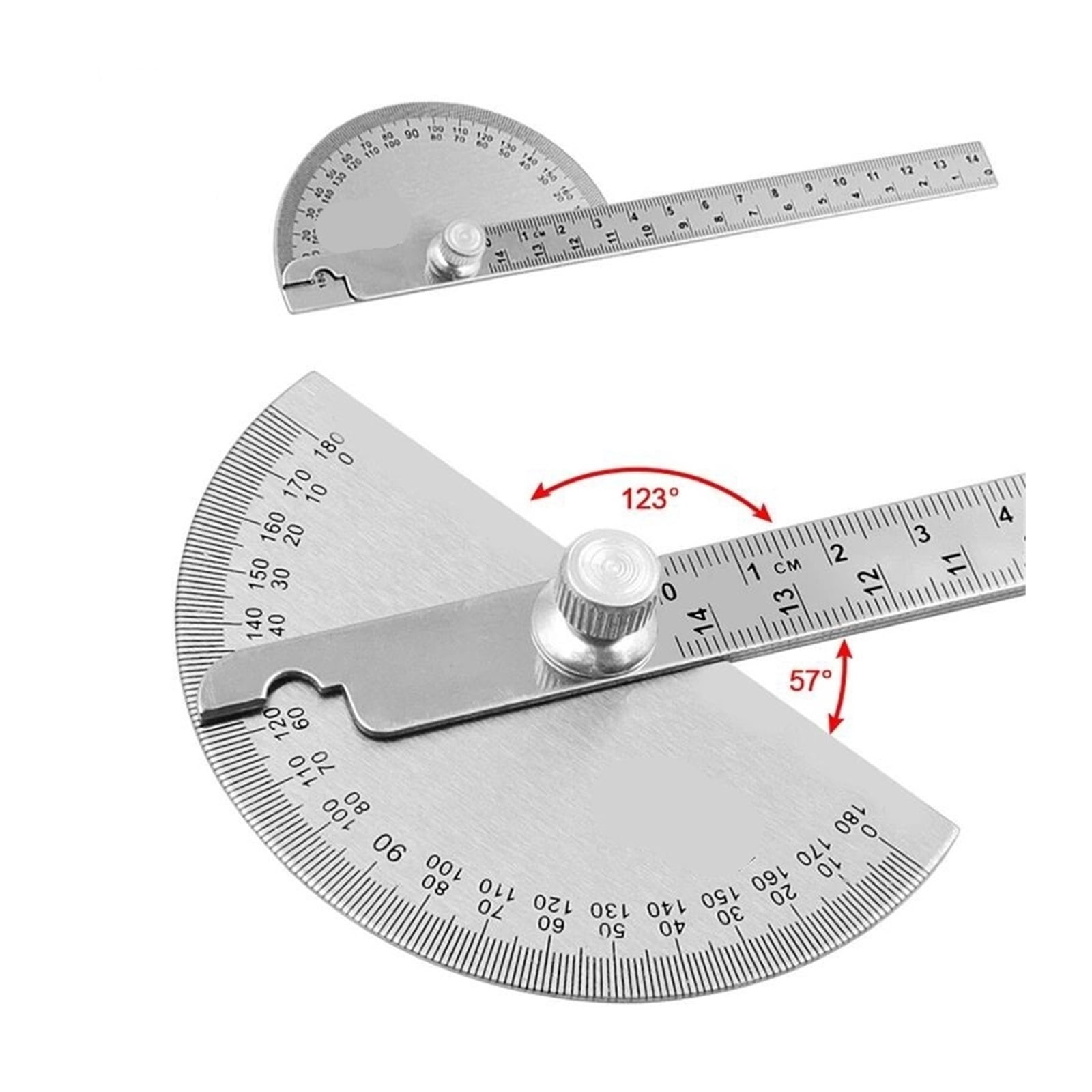 145mm Stainless Steel 180 Protractor Angle Meter Measuring Ruler Rotary Mechanic Tool Ruler ,Water-Proof & Dust Resistant