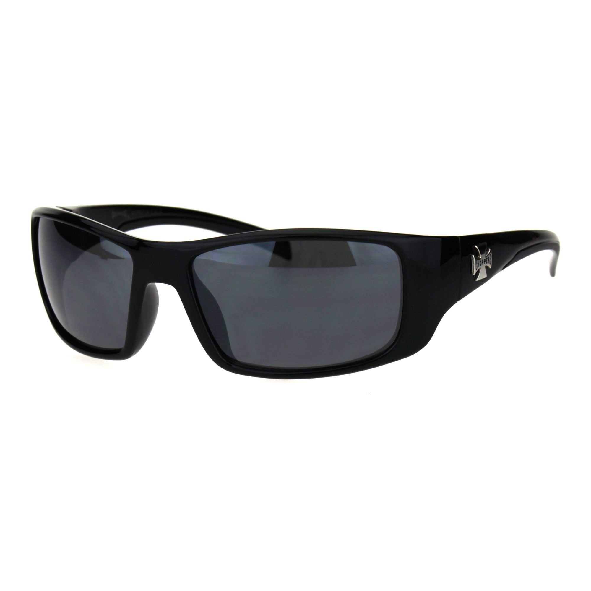 1 Pair Biker Wrap Around Chopper Sunglasses DARK lens gangster black or white 