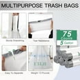 thumbnail image 4 of Small Bathroom Trash Can with Press Type Lid, Toilet Brush and Holder Set,Slim White Bathroom Garbage Can, Slim Narrow Trash Bin 2.6 Gallon Garbage Bin, 75Counts Trash Bags, 4 of 13