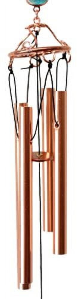 Ebros Caterpillar In Spiral Copper Metal Wind Chime With Colorful Marbles 31"L