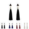 thumbnail image 4 of Women Triangular Long Tassel Earrings Female Rhinestone Fringe Bohemian Triangular Tassel Earrings Female Long Dangle Drop Earrings, 4 of 7