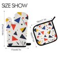 thumbnail image 2 of Yayeee Oven Mitts and Pot Holder Set of 4 Heat Resistant Kitchen Gloves Baking Hot Pad, White Geometric, 2 of 5
