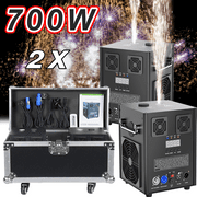 2pcs Cold Spark Firework Machine, 3 Gears Height Adjustable DMX Stage Effect Machine with Flight Case for Wedding Stage DJ Disco Dance Show,Black