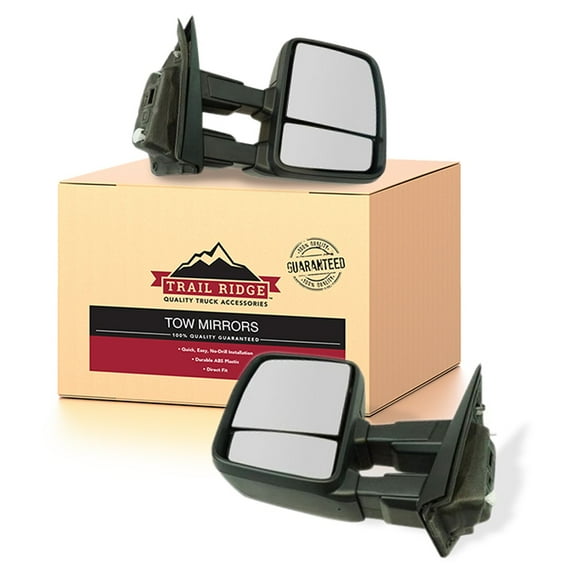Trail Ridge Tow Mirror Manual Telescoping Textured Black Pair for Ford F150 New TR00116