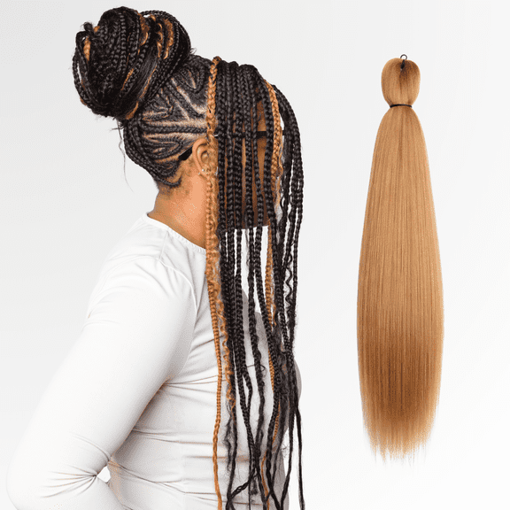 Braid Miracle Pre-Stretched Braiding Hair 52” Anti-Itch – Yaki Texture, Color 27 (8 Pack)