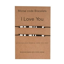 Bracelets Couples Bracelets I Love You Cute Gifts From Girlfriend Relationships Matching Bracelets (Black )