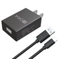 thumbnail image 1 of Combo Cargador Carga Rápida 1Hora y Cable Micro USB V8 1Hora Negro, 1 of 2