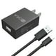 thumbnail image 1 of Combo Cargador Carga Rápida 1Hora y Cable Micro USB V8 1Hora Negro, 1 of 2