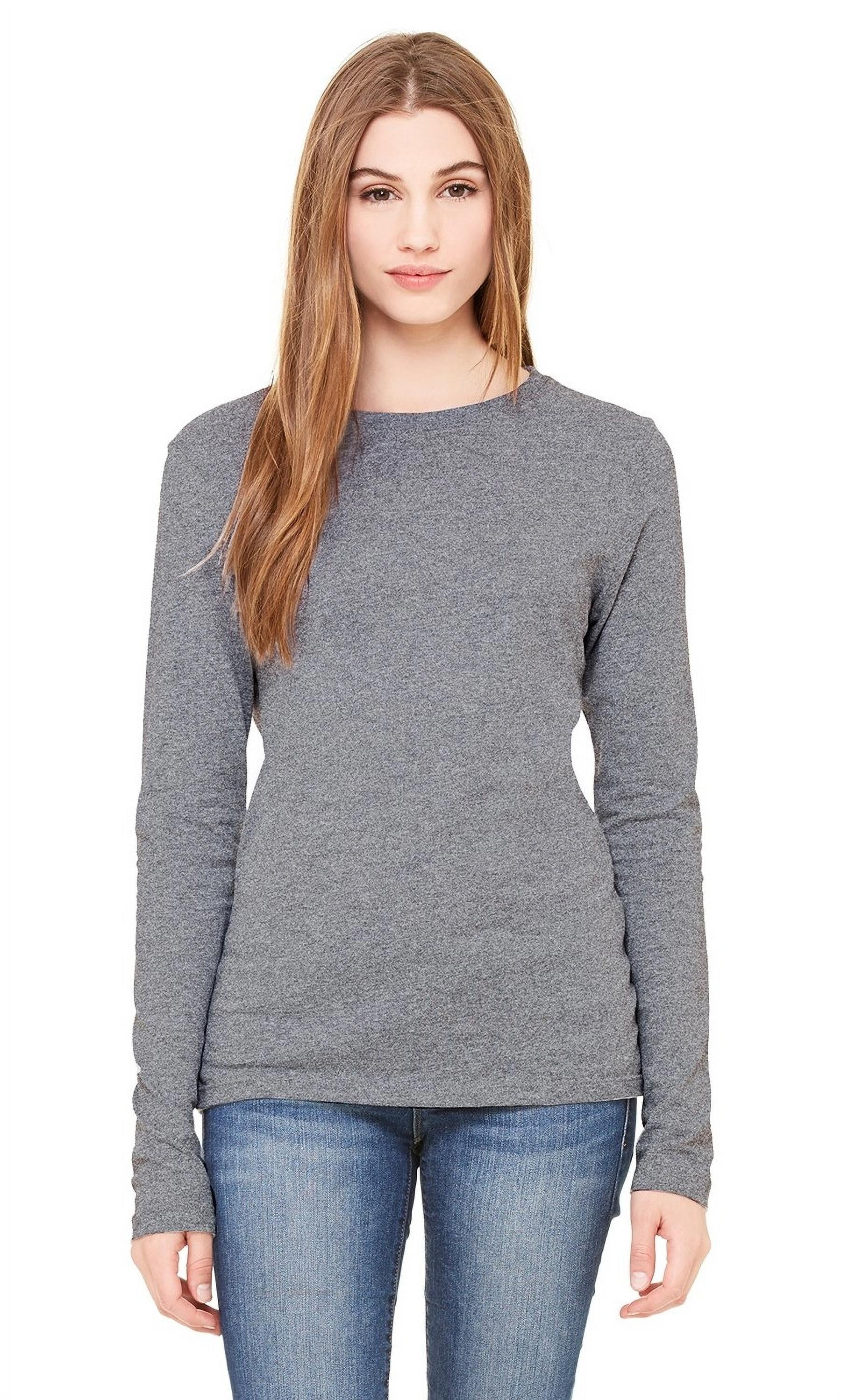 Women's Thick Crewneck Long Sleeve T-shirt - Walmart.com