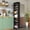 Black + Particle Board+MDF, variant on 7 Tier Multi Functional Pull Out Storage Shelf Single Sided Open Narrow Space Unit Black
