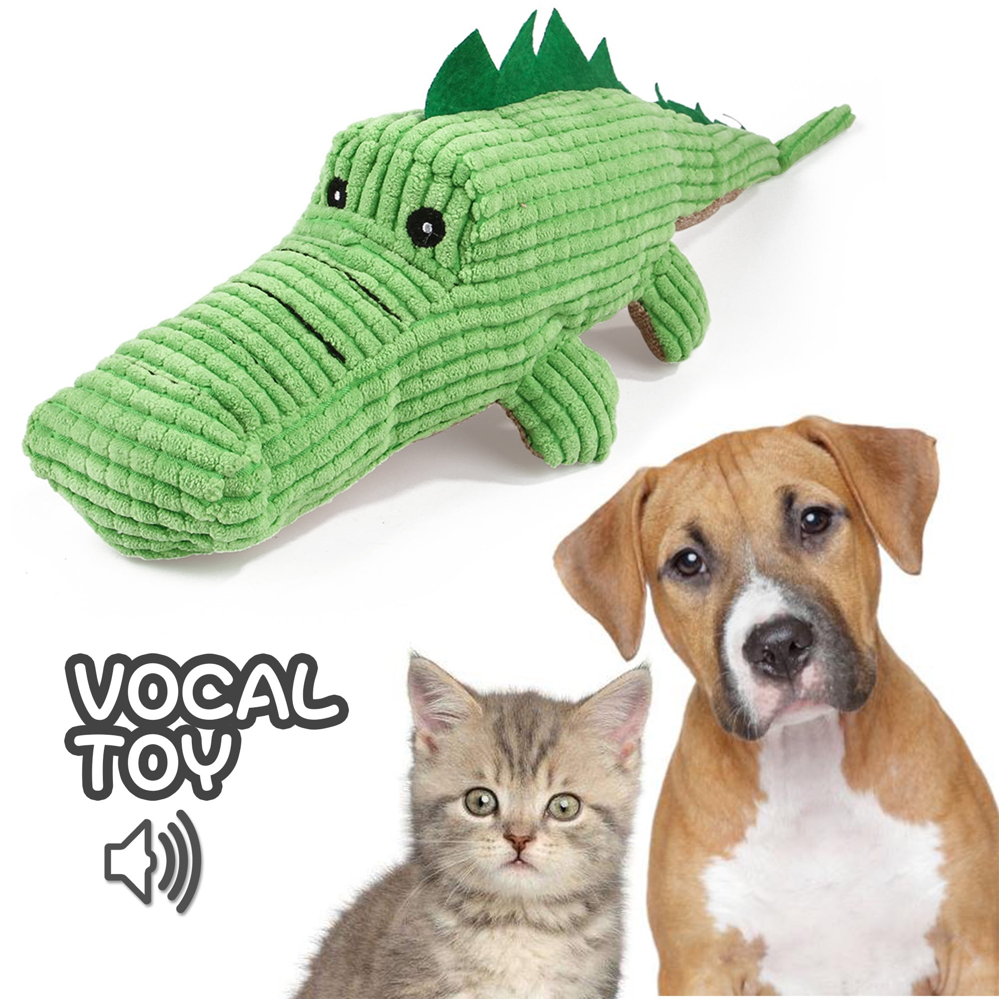 Kepooman Dog No Stuffing Plush Squeaky Toys for Small Medium Large Dog, Durable Dog Cute Animals Chew Toys for Teething Pet, Single, Crocodile Kepooman Dog No Stuffing Plush Squeaky Toys for Small Medium Large Dog, Durable Dog Cute Animals Chew Toys for Teething Pet, Single, Crocodile