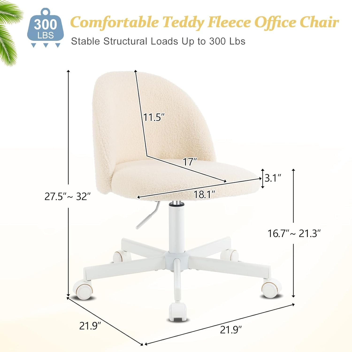 Matladin Modern Vanity Chair with Back, Silent Wheels, Velvet Desk Chair for Girls, Small Office Chair, Stylish and Comfortable
