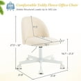 thumbnail image 2 of CZMJY Candy Chair Armless Cute Desk Chair,Comfy Small Office Chair with Wheels,Vanity Chair Lumbar Support,Teddy Adjustable Rolling Swivel Computer Task Chair for Home Office,Bedroom,Creamy Beige, 2 of 10