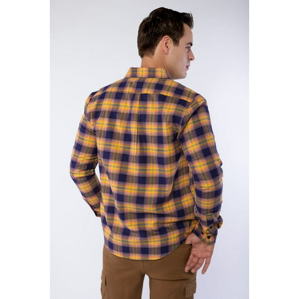 CAMISA DE FRANELA A CUADROS CON BOLSILLOS PARA HOMBRE GENERRA Walmart en linea