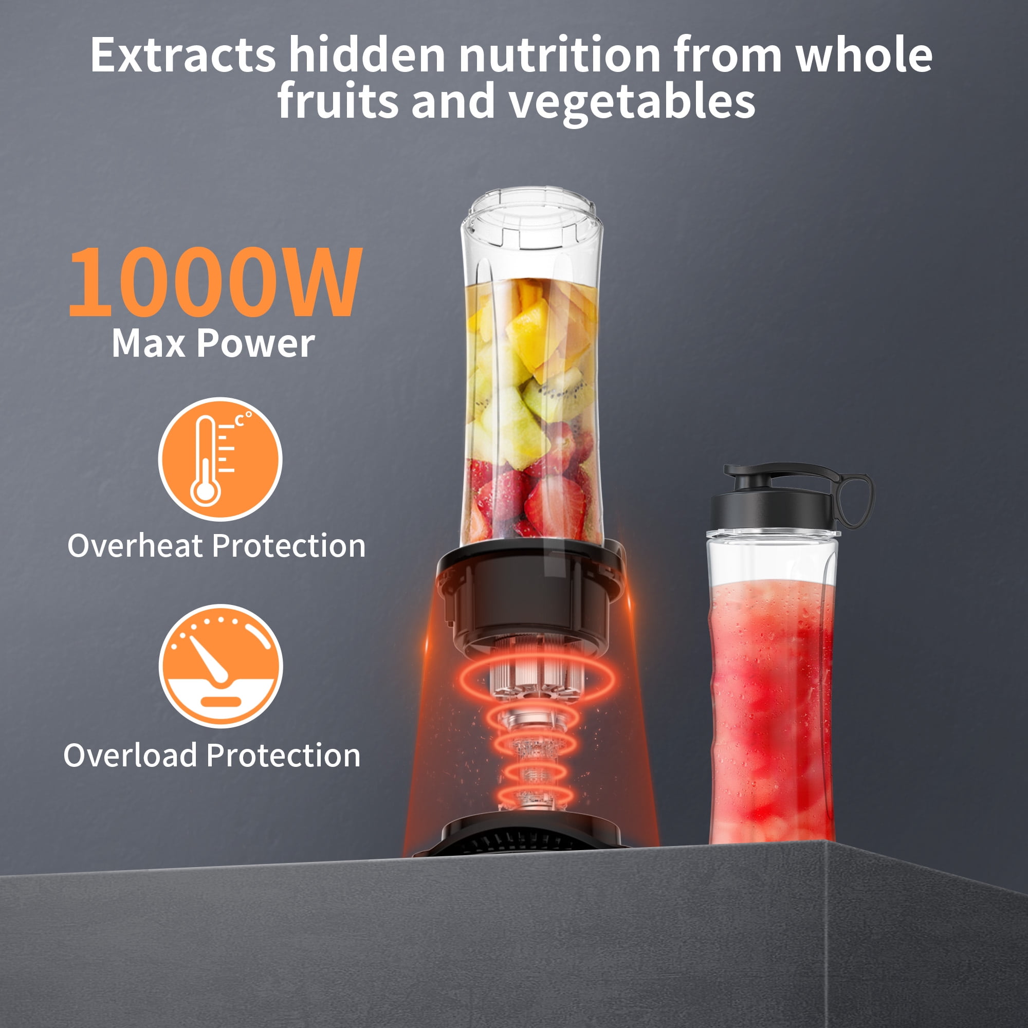VAVSEA 1000W Countertop Blender for Shake and Smoothies, with 51oz