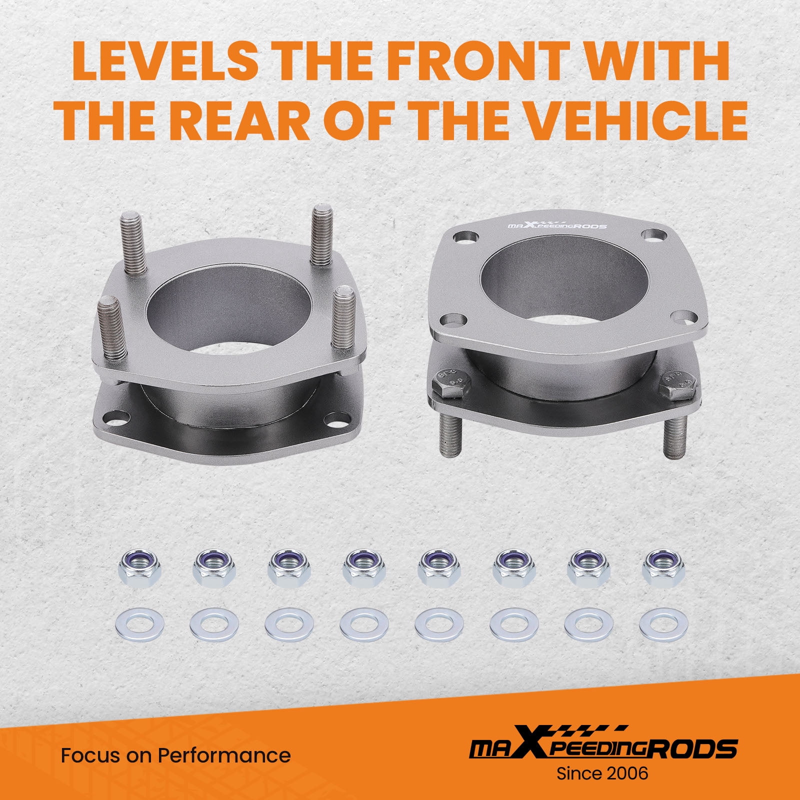 maXpeedingrods 2" Front Lift Kit for Jeep Grand Cherokee WK 2005-2010, Commander XK 2006-2010, Suspension Leveling Kit, Gray
